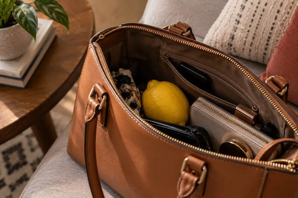 citron dans un sac à main pour protection spirituelle